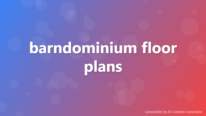 barndominium floor plans