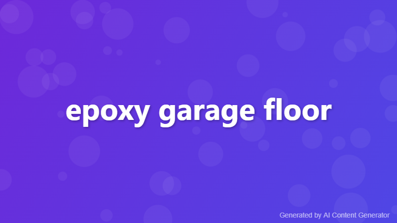 epoxy garage floor